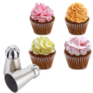 3pcs DIY Stainless Steel Russian Confectionery Nozzles Icing Piping Spherical Cream Mouth Dessert Cake Decorating Mold