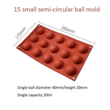 Load image into Gallery viewer, Ball Sphere Silicone Mold For Cake Pastry Baking Chocolate Candy Fondant Bakeware Round Shape Dessert Mould DIY Decorating
